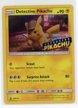 Detective Pikachu SM170 STAMPED Holo Black Star Promo Pokemon 2019 - Image 1