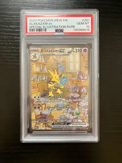 2023 POKEMON MEW-EN 151 ALAKAZAM EX 201/165 SPECIAL ILLUSTRATION RARE SIR PSA 10 - Image 1
