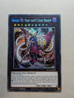 Number C92: Heart-eartH Chaos Dragon - BLAR-EN069 Secret Rare 1st Edition Yugioh - Image 1