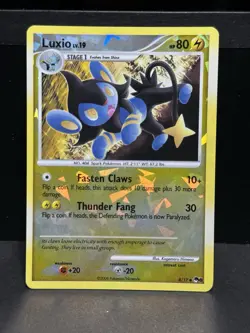 2008 Pokemon, POP Series 8, #8/17 Luxio LV.19, Cracked Ice Reverse Holo Uncommon - Image 1