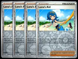 Pokemon TCG 4x Lana's Aid 155/167 2024 TWM Reverse Holo Playset - NM/LP - Image 1