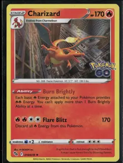 Charizard 010/078 Pokemon GO Rare Holo Pokemon - Image 1