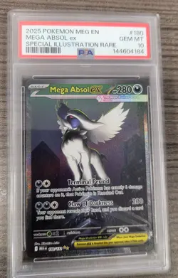 Mega Absol ex 180/132 SIR PSA 10 Me01: Mega Evolution Pokemon - Image 1