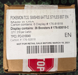 2021 Pokemon SWSH05 Battle Styles Booster Box Case - Factory Sealed - Image 3