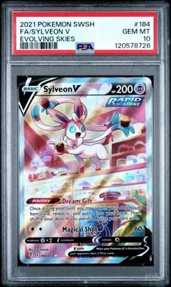 2021 Pokemon SWSH Evolving Skies #184 FA Sylveon V PSA 10 GEM MINT - Image 1