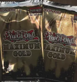 KONAMI YuGiOh! TCG MAXIMUM GOLD 1ST EDITION FACTORY SEALED, 2x Individual Packs - Image 1