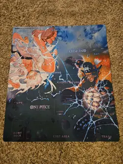 One Piece Official 2 Player Promo Playmat Luffy And Blackbeard - Image 1