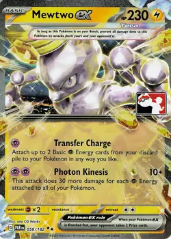 Mewtwo ex Holo Double Rare Prize Pack Series Cards 058/182 NM - Image 1