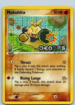 Makuhita 65/107 Reverse Holo Stamped Deoxys Pokemon Card - Image 1