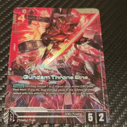 Bandai Gundam Card Game Gundam Throne Zwei LR+ Foil Unit GD01-014 English - Image 1