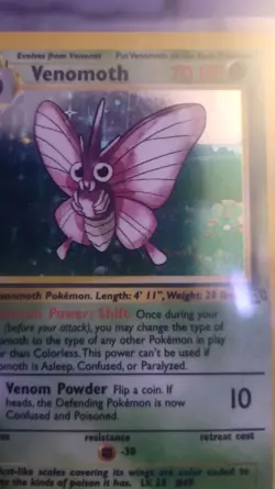 Venomoth Holo Rare Jungle 13/64 Pokemon Card - WOTC 1999 - Image 2