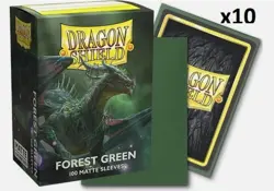 Matte Forest Green - Case Display Dragon Shield Standard Size Sleeves - 10 Packs - Image 1