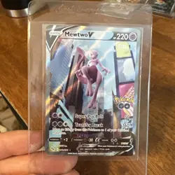 Pokemon TCG Mewtwo v Alt Art Full Art Holo Ultra Rare Card 072/078 Pokemon Go - Image 1
