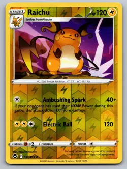 Raichu 050/195 Uncommon Silver Tempest Pokemon Reverse Holo Near Mint - Image 1