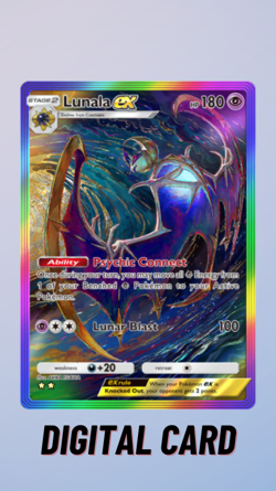 Lunala EX Rainbow Celestial Guardians Pokemon TCG Pocket 2 Star ⭐⭐ (English) - Image 1