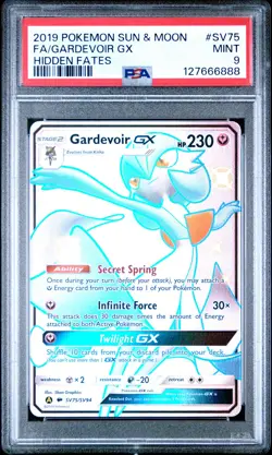 2019 POKEMON SUN & MOON HIDDEN FATES #SV75 FULL ART/GARDEVOIR GX PSA 9 - Image 1