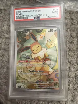 Pokemon TCG Eevee 173 Scarlet & Violet Prismatic Evolutions Promo PSA 9 Black - Image 1