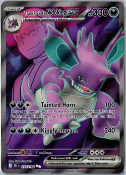 Team Rocket's Nidoking ex Ultra Rare Holo 216/182 Destined Rivals Near Mint - Image 1
