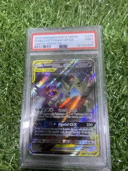 Pokemon Mega Sableye & Tyranitar GX Full Art Holo 226/236 Unified Minds PSA 9 - Image 1