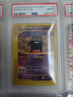 2002 POKEMON EXPEDITION #48 GENGAR-REVERSE FOIL PSA 8 - Image 1