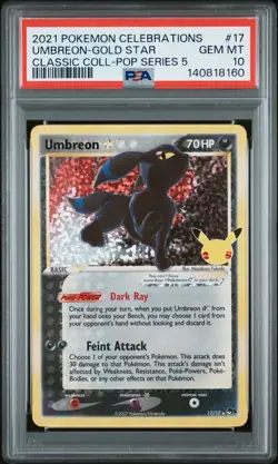 Umbreon Gold Star 17/17 Pokemon Celebrations Classic Collection GEM MINT PSA 10 - Image 1