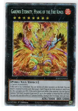 Garunix Eternity, Hyang of the Fire Kings Starlight Rare RA05-EN052 Yugioh - Image 1