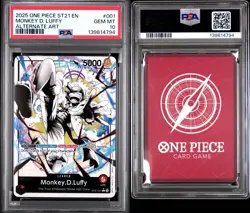 Monkey D. Luffy PSA 10 English One Piece ST21-001 Gear 5 2025 Alternate Art - Image 1