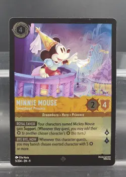 Disney Lorcana Minnie Mouse - Sweetheart Princess 5/204 Cold Foil Fabled Super R - Image 1