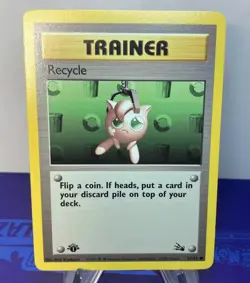 💥 1st Edition Trainer Recycle 61/62 | Fossil Set | Pokemon Vintage Card LP - Image 1