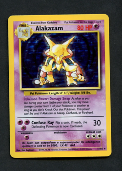 Pokemon Card: ALAKAZAM Unlimited Base Holo (MP) - Image 1