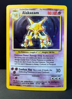 Pokemon Card: ALAKAZAM Unlimited Base Holo (MP) - Image 3