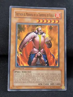 YuGiOh Thestalos The Firestorm Monarch RDS-EN021 Super Rare 1st Ed LP - Image 1