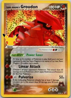 Pokemon Team Magma's Groudon 9/95 Holo Rare Classic Collection Free Shipping! - Image 1