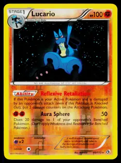 Lucario - Reverse Holo 80/113 Holo Rare Pokemon Legendary Treasures MP - Image 1