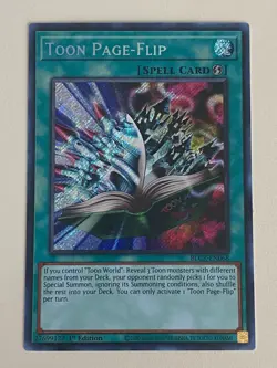 Yugioh - Toon Page-Flip - 1st Edition Secret Rare NM - Free Holo Card A - Image 1