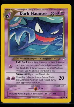 POKEMON DARK HAUNTER 36/105 UNCOMMON NEO DESTINY | LP - Image 1