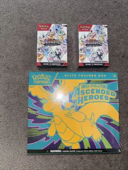Pokemon TCG Brand New Sealed Ascended Hero’s ETB + 2 Prismatic Booster Bundles - Image 1