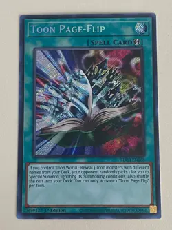 Yugioh - Toon Page-Flip - 1st Edition Secret Rare NM - Free Holo Card B - Image 1