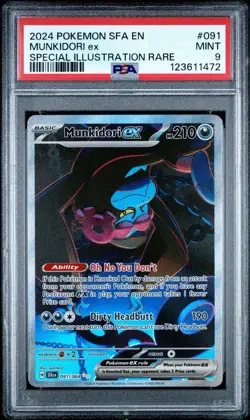 2024 Pokemon Shrouded Fable Munkidori #091 Special Illustration Rare PSA 9 Mint - Image 1