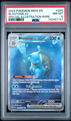 2023 POKEMON MEW EN-151 #200 BLASTOISE EX SPECIAL ILLUSTRATION RARE PSA 8 - Image 1