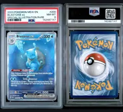 2023 POKEMON MEW EN-151 #200 BLASTOISE EX SPECIAL ILLUSTRATION RARE PSA 8 - Image 3