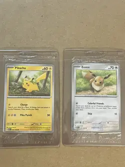 Pokemon TCG Eevee + Pikachu Pokemon Together Stamp Exclusive Sealed Promo - Image 1