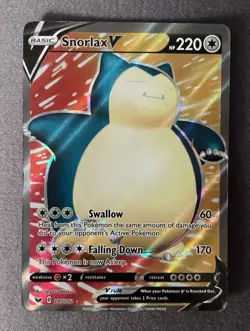 Pokemon Snorlax V Full Art Holo Ultra Rare 197/202 Sword & Shield 220HP - Image 1