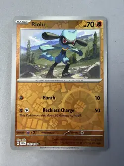 Pokemon TCG * Scarlet & Violet * 113/198 Riolu REVERSE HOLO Common * FRESH PK - Image 1