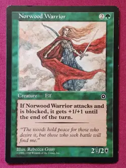 Magic The Gathering PORTAL 2ND AGE NORWOOD WARRIOR green card MTG - Image 1