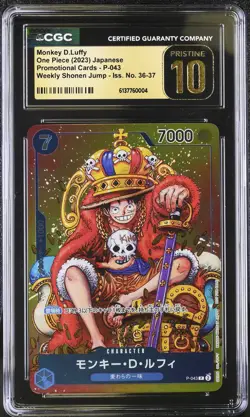 Monkey D.luffy P-043 Weekly Shonen Jump Iss. No. 36-37 One Piece CGC 10 Pristine - Image 1