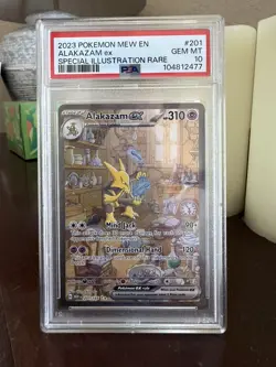 2023 POKEMON MEW EN-151 SPECIAL ILLUSTRATION RARE #201 ALAKAZAM EX PSA 10 - Image 1