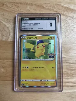 Pokemon Pikachu CGC 9 Pokemon GO #028/071 Holo Japanese Card - Image 1
