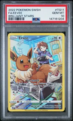 2022 POKEMON SWORD & SHIELD BRILLIANT STARS #TG11 FULL ART/EEVEE PSA 10 - Image 1