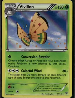 Vivillon High Plains [Orange] Holo Rare XY Base Set 17/146 Grass Holo Pokemon Ca - Image 1